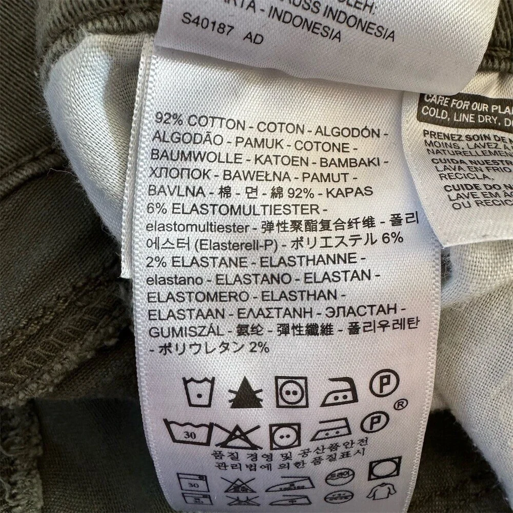 Levi’s Slimming Skinny Jeans Stretch Olive Green Women's Size 28 - Picture 8 of 10